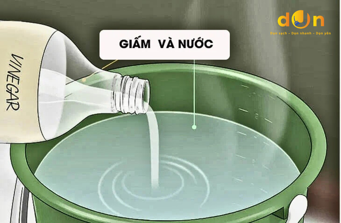 Tẩy rửa sàn nhà bằng giấm